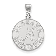 10k White Gold U. of Alabama Large Logo Disc Pendant