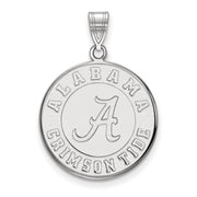 10k White Gold U. of Alabama Large Disc Logo Pendant