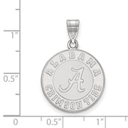 14k White Gold U. of Alabama Large Logo Disc Pendant