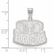 14k White Gold U. of Alabama Large 'BAMA' Pendant