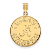 14k Yellow Gold U. of Alabama Large Disc Pendant