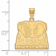 14k Gold Plated Silver U. of Alabama Large Logo Pendant