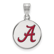 Sterling Silver U. of Alabama Medium Enamel Disc Pendant