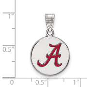 Sterling Silver U. of Alabama Medium Enamel Disc Pendant