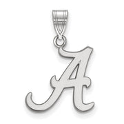 10k White Gold U. of Alabama Medium Initial A Pendant
