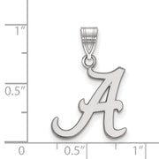 10k White Gold U. of Alabama Medium Initial A Pendant