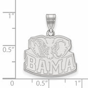 14k White Gold U. of Alabama Medium Pendant