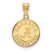 14k Yellow Gold U. of Alabama Medium Disc Pendant