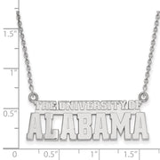 10k White Gold U. of Alabama Small Script Necklace