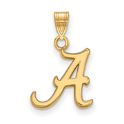 14k Gold Plated Silver U. of Alabama Small Initial A Pendant