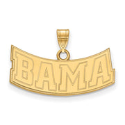 14k Gold Plated Silver U. of Alabama Small 'BAMA' Pendant