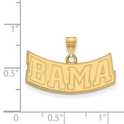 14k Gold Plated Silver U. of Alabama Small 'BAMA' Pendant