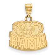14k Gold Plated Silver U. of Alabama Small 'BAMA' Logo Pendant