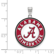 Sterling Silver U. of Alabama XL Enamel Disc Pendant