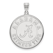 14k White Gold U. of Alabama XL Disc Pendant