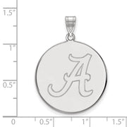 Sterling Silver U. of Alabama XL Initial A Disc Pendant