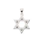 14K White Gold 1/5 CTW (SI1, G-H) Diamond Star of David Pendant, 26mm