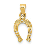 14k Yellow Gold Horse Shoe Pendant, 9mm