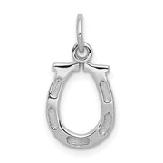 14k White or Yellow Gold Horseshoe Charm or Pendant, 10mm (3/8 inch)