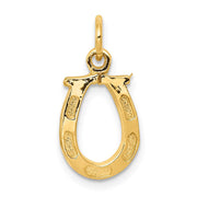 14k White or Yellow Gold Horseshoe Charm or Pendant, 10mm (3/8 inch)
