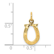 14k White or Yellow Gold Horseshoe Charm or Pendant, 10mm (3/8 inch)
