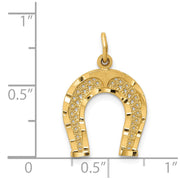 14k Yellow Gold Horseshoe Charm or Pendant, 15mm (9/16 inch)