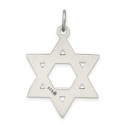 Sterling Silver Antiqued Star of David Pendant, 22 x 25mm (1 Inch)