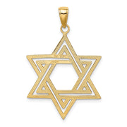 14k Yellow Gold Satin Star of David Pendant