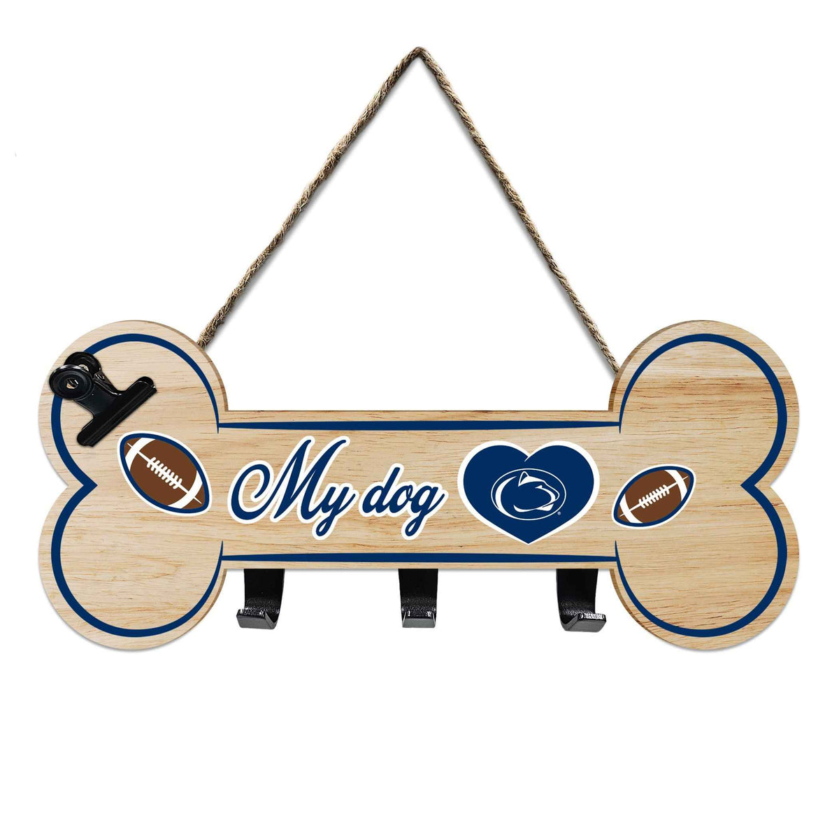 Penn State Bone Shape Sign With Hooks