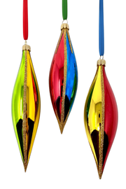 Passion Flames Set/3 Glass Christmas Ornaments 