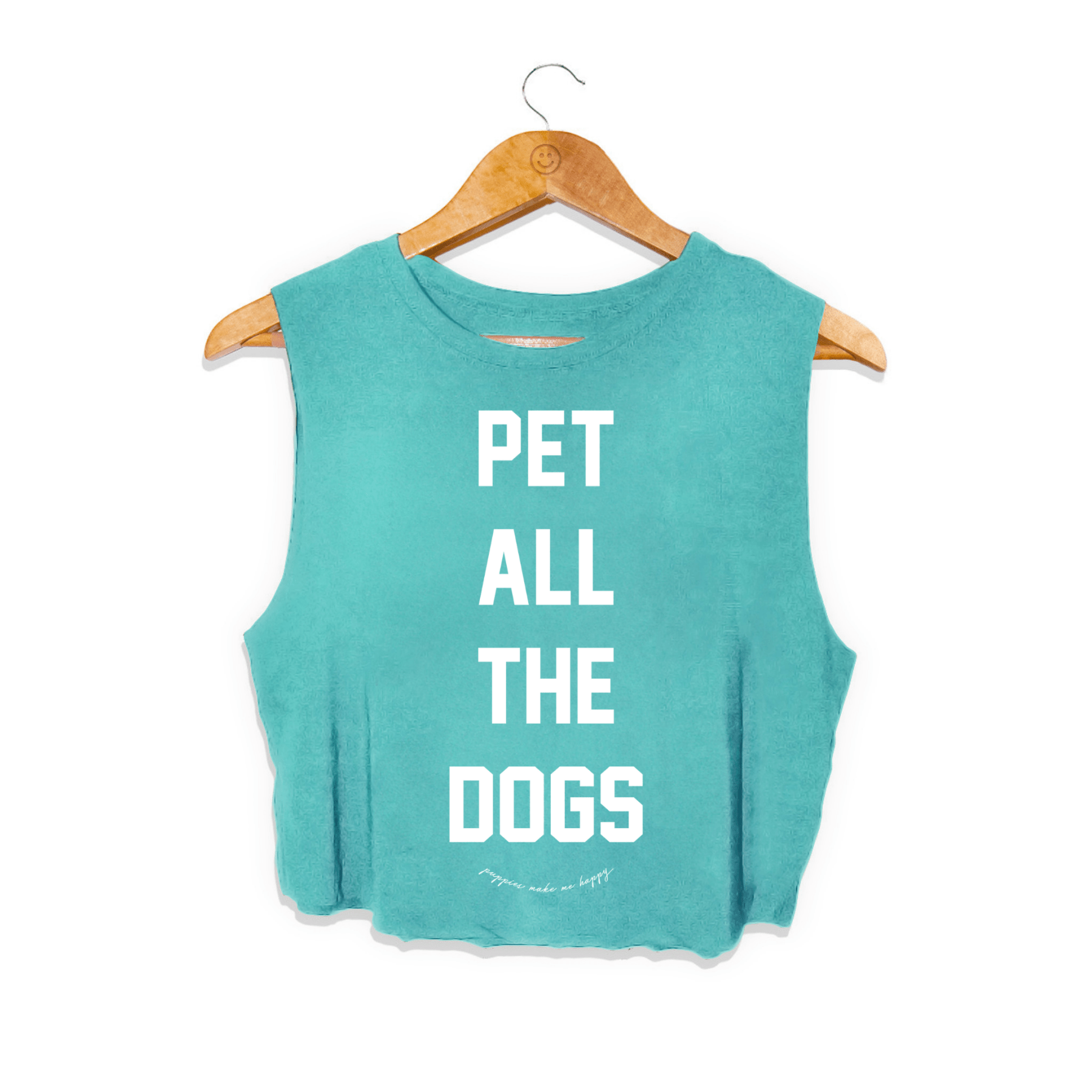 Pet All The Dogs Womens Crop Tank | Puppies Soft Made in USA Dog Lover Gift
