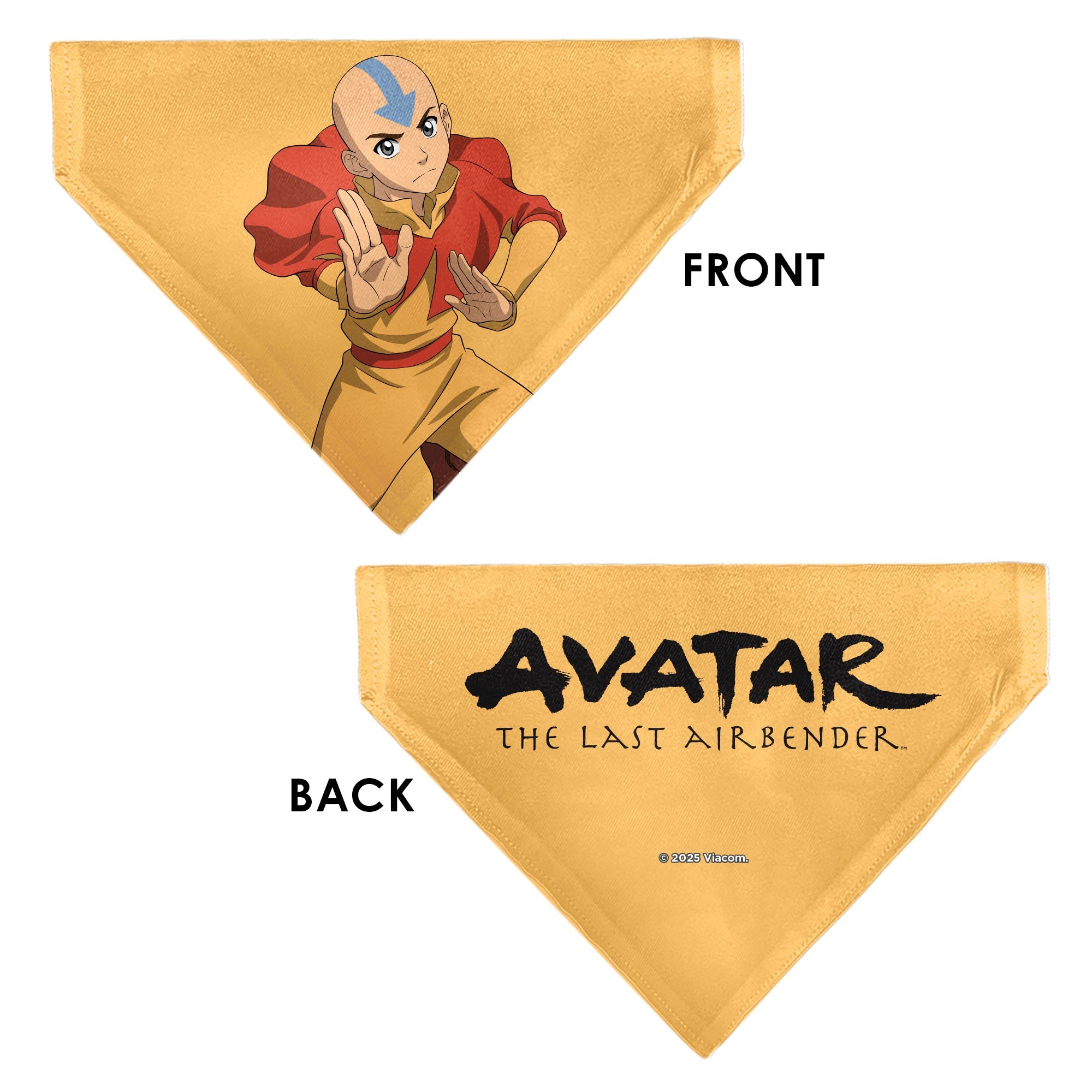 Pet Bandana - AVATAR THE LAST AIRBENDER Action Pose and Title Logo Yellow