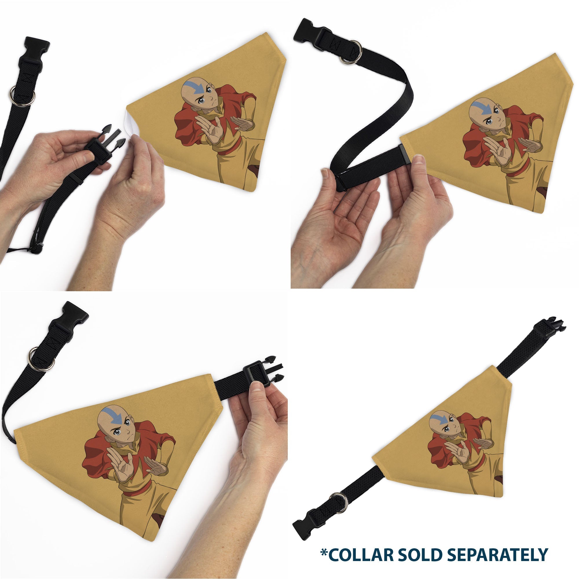 Pet Bandana - AVATAR THE LAST AIRBENDER Action Pose and Title Logo Yellow