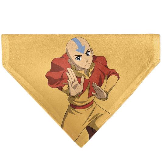 Pet Bandana - AVATAR THE LAST AIRBENDER Action Pose and Title Logo Yellow