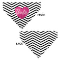 Load image into Gallery viewer, Pet Bandana - BARBIE Script Heart Chevron White/Black/Pinks
