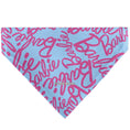 Load image into Gallery viewer, Pet Bandana - BARBIE Autograph Script Scattered Blue/Pink
