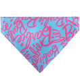 Load image into Gallery viewer, Pet Bandana - BARBIE Autograph Script Scattered Blue/Pink
