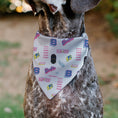 Load image into Gallery viewer, Pet Bandana - BARBIE ENJOY TODAY Text and Icons Collage White/Pinks/Blues
