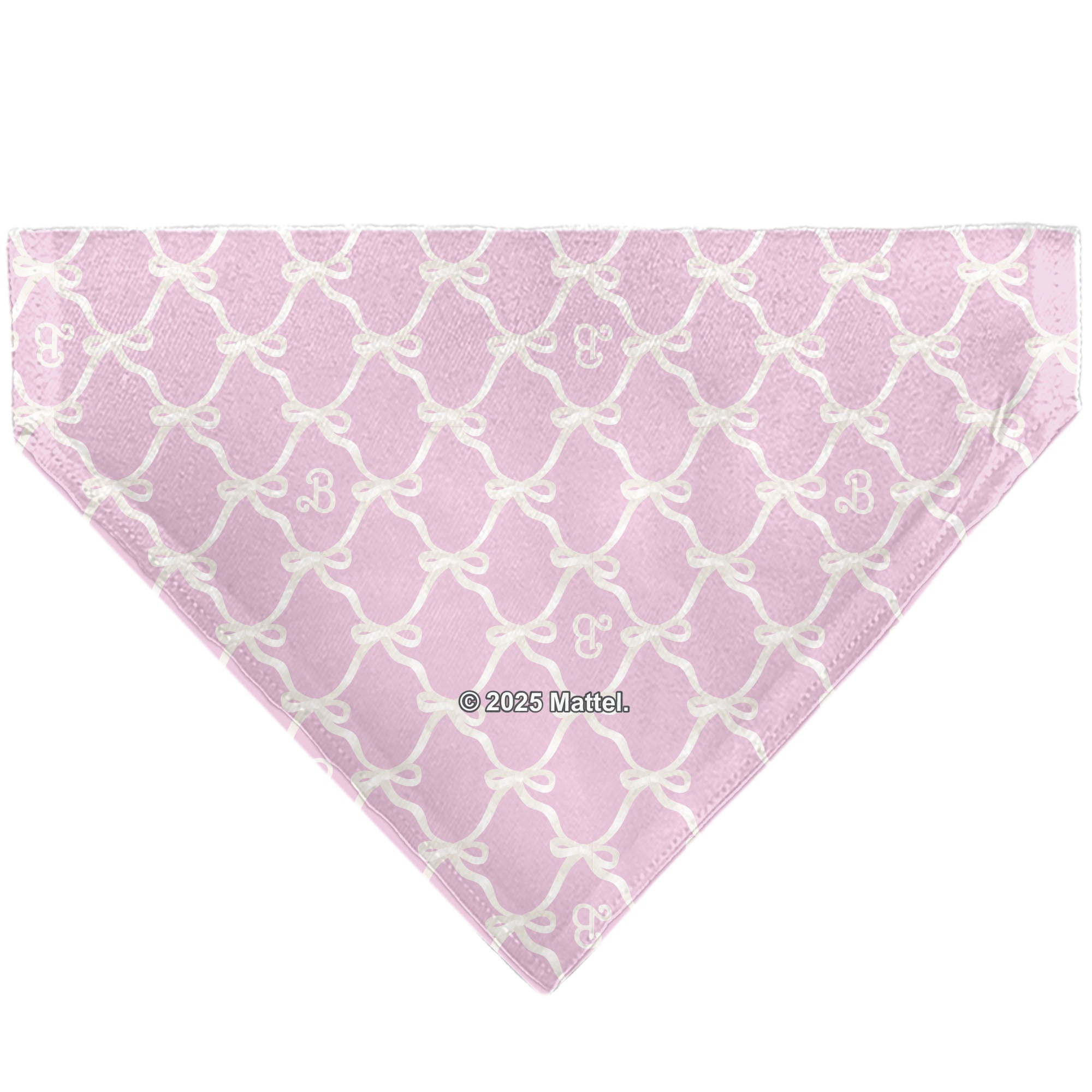 Pet Bandana - Barbie Bow and B Monogram Pink/White