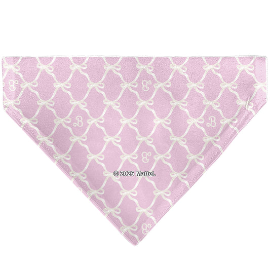 Pet Bandana - Barbie Bow and B Monogram Pink/White