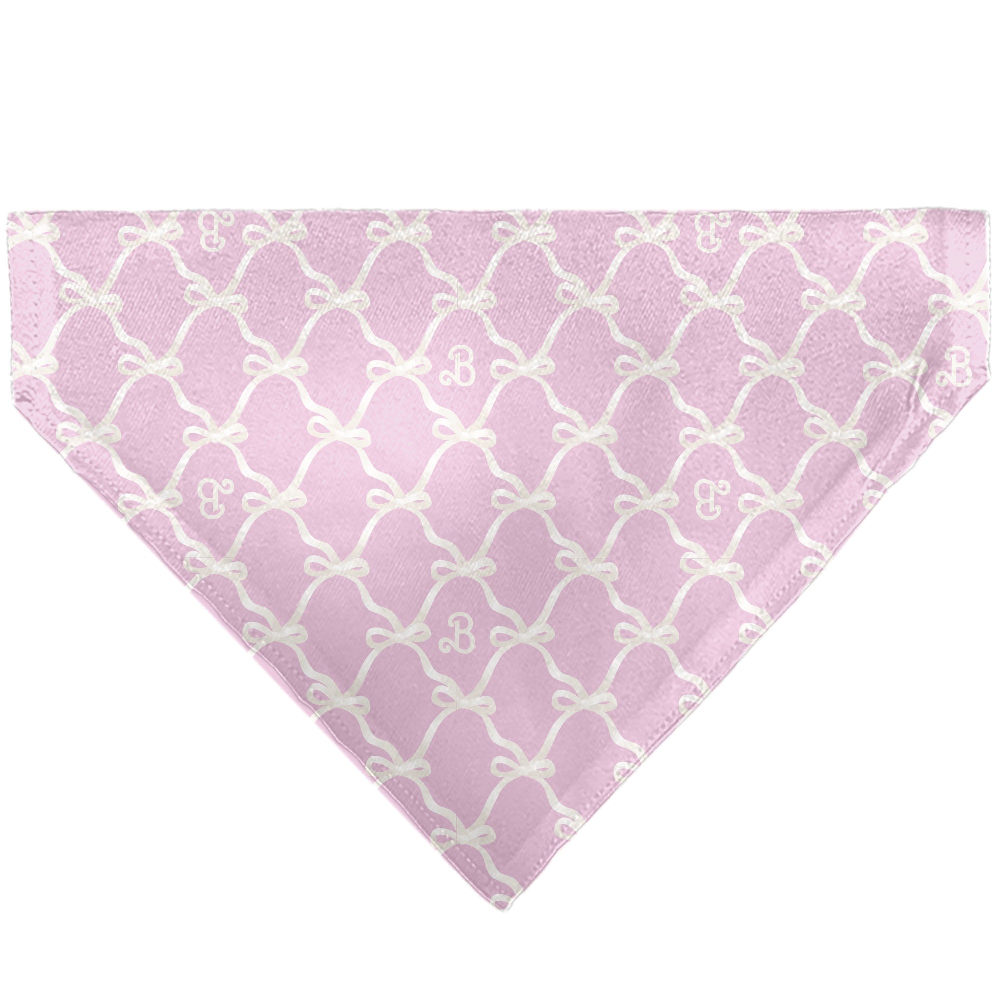Pet Bandana - Barbie Bow and B Monogram Pink/White