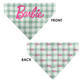 Load image into Gallery viewer, Pet Bandana - BARBIE Script Plaid Beige/Olive/Pink
