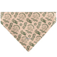 Load image into Gallery viewer, Pet Bandana - CALIFORNIA DREAMIN BARBIE Icons Collage and Script Peach/Olive
