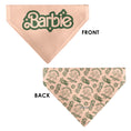 Load image into Gallery viewer, Pet Bandana - CALIFORNIA DREAMIN BARBIE Icons Collage and Script Peach/Olive
