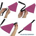 Load image into Gallery viewer, Pet Bandana - BARBIE Script and Palm Tree Icon Pink/White/Orange
