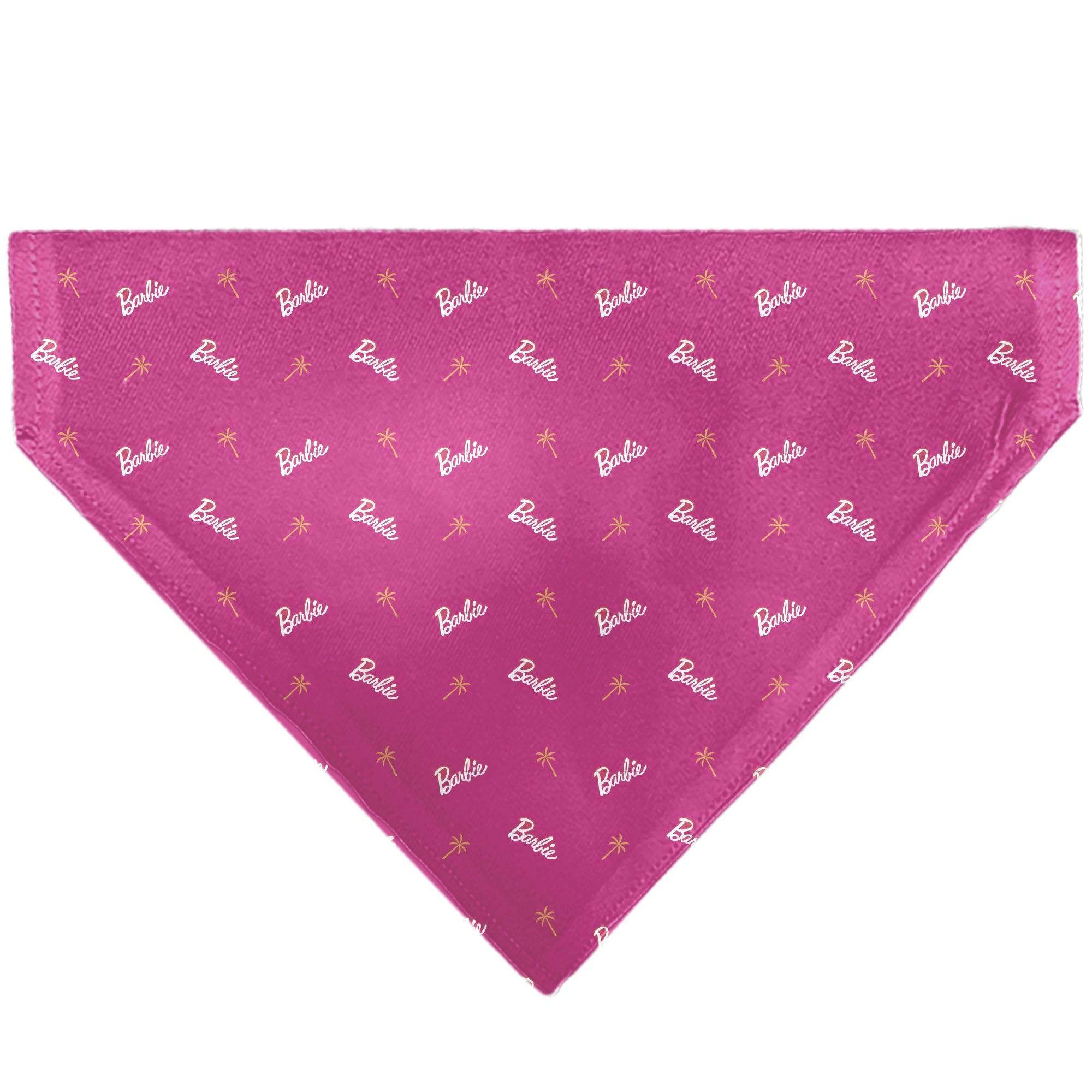 Pet Bandana - BARBIE Script and Palm Tree Icon Pink/White/Orange