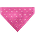 Load image into Gallery viewer, Pet Bandana - BARBIE Script and Palm Tree Icon Pink/White/Orange
