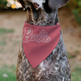 Load image into Gallery viewer, Pet Bandana - Malibu Beach BARBIE Script and Icons Collage Pinks
