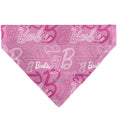 Load image into Gallery viewer, Pet Bandana - BARBIE Script and B Icon Collage Pinks/White
