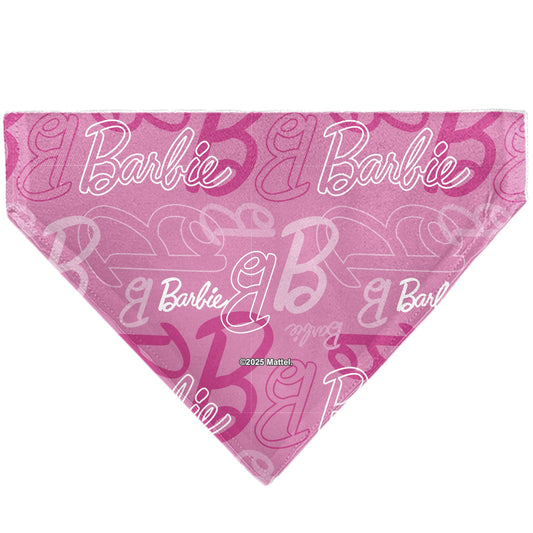 Pet Bandana - BARBIE Script and B Icon Collage Pinks/White